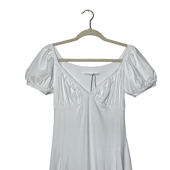 Susana Monaco Off-The-Shoulder Midi Dress Size Small High Low Hem White New - Picture 3 of 11